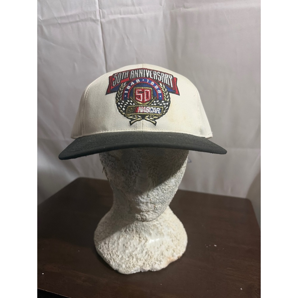 Track Gear NASCAR Hat Mens OSFM Cream 50th Anniversary Racing Cap 1948-1998